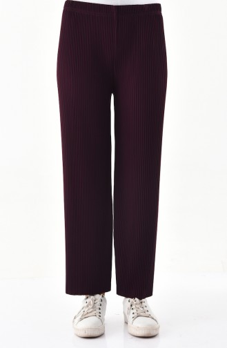 Pleated Pants Cuff Trousers 0142-02 Purple 0142-02