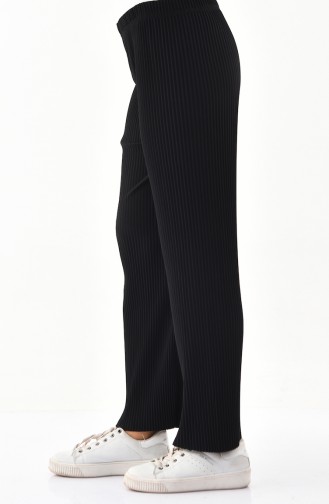 Pleated Pants Cuff Trousers 0142-03 Black 0142-03