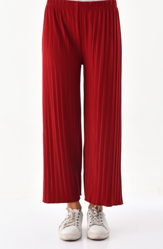 Pantalon Large Plissé 0142A-02 Bordeaux 0142A-02