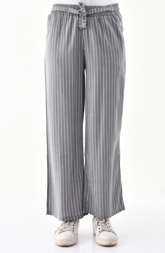 Elastic Waist Wide Leg Pants 0152A-01 Gray 0152A-01