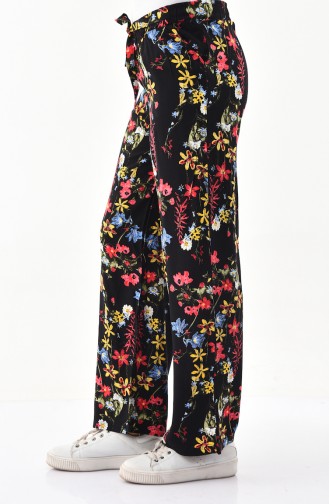 Patterned Plenty Cuff Trousers 0162B-01 Black Coral 0162B-01