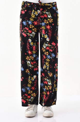 Patterned Plenty Cuff Trousers 0162B-01 Black Coral 0162B-01