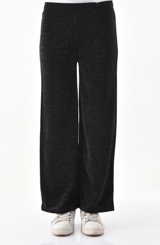 Silvery Wide Leg Pants 0181-01 Black 0181-01