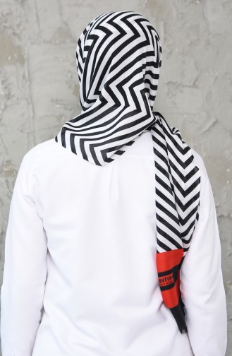 Trendy Pattern Cotton Shawl 380-102 Red Black 380-102