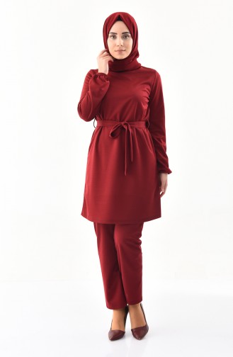 Tunik Pantolon İkili Takım 9013-01 Bordo