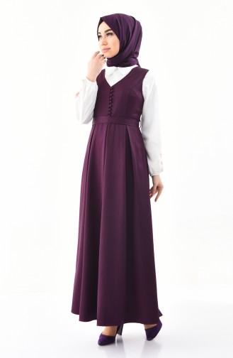 Embroidery Shirt Dress Binary Suit 3018-05 Purple 3018-05