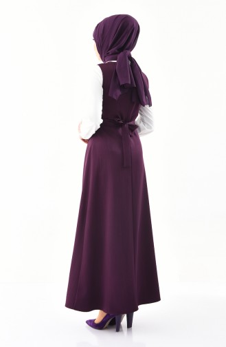 Embroidery Shirt Dress Binary Suit 3018-05 Purple 3018-05