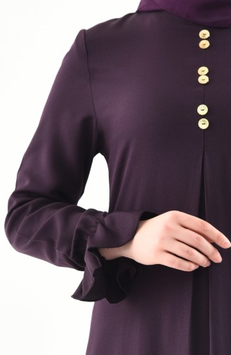 EFE Button Detailed Dress 9292-09 Purple 9292-09