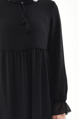 Şifon Elbise 18057-03 Siyah