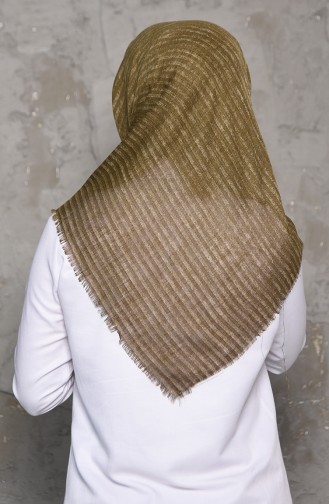 Striped Patterned Flamed Cotton Shawl 2199-15 light khaki 2199-15