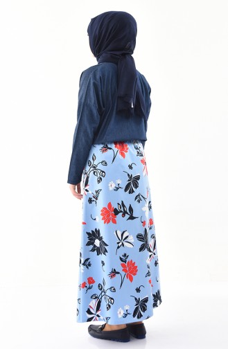 DURAN Patterned Skirt 1115D-01 Blue 1115D-01