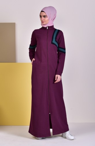 Abaya Sport avec Poches 8336-03 Plum 8336-03