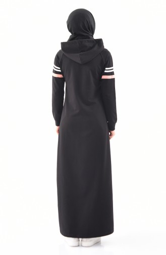 BWEST Hooded Sportswear Abaya 8353-01 Black 8353-01