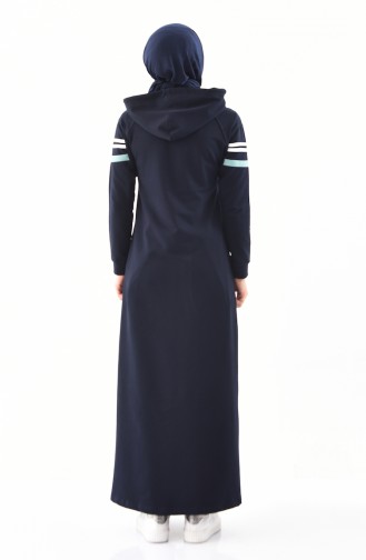 BWEST Hooded Sportswear Abaya 8353-02 Navy 8353-02