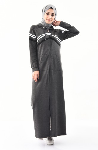 BWEST Hooded Sportswear Abaya 8353-03 Anthracite 8353-03