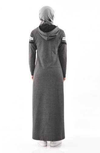 Sport Abaya mit Kapuze 8353-03 Anthrazit 8353-03