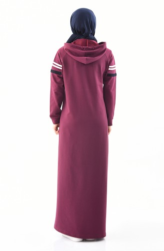 BWEST Hooded Sportswear Abaya 8353-06 Plum 8353-06