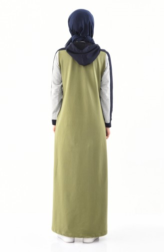 Abaya Sport a Capuche 8364-01 Vert Huile 8364-01