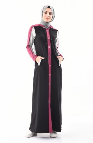 BWEST Hooded Sportswear Abaya 8364-05 Black 8364-05