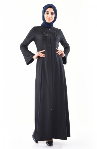 Abaya a Fermeture 5016-02 Bleu marine 5016-02