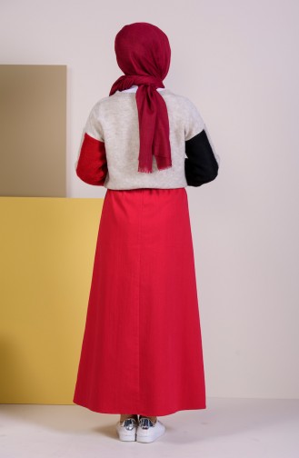 DURAN Elastic Waist Skirt 1201A-03 Red 1201A-03