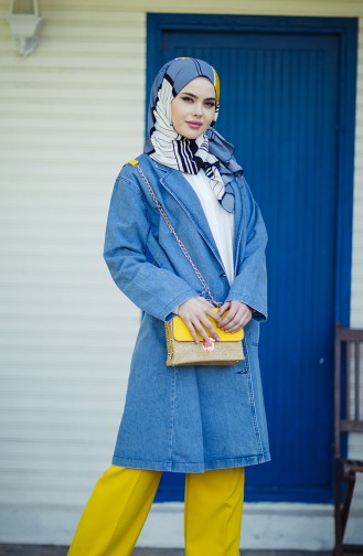 Long Jeans Jacket 4422-01 Blue Jeans 4422-01