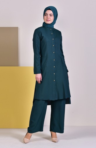 Tunik Pantolon İkili Takım 1197-02 Zümrüt Yeşili 1197-02