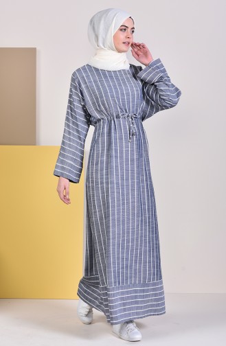 Striped Dress 0308-01 Navy 0308-01