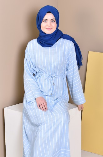 Striped Dress 0308-04 Baby Blue 0308-04