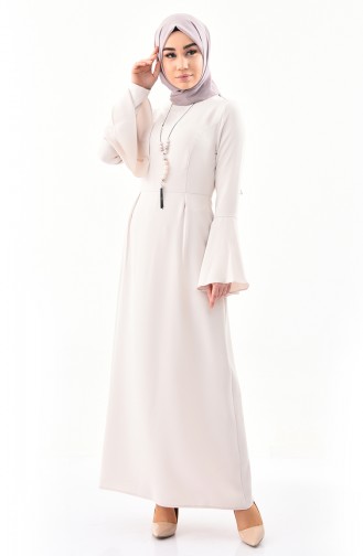 Beige Hijab Dress 2050-07
