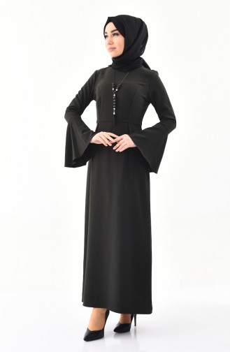 Dunkel Khaki Hijab Kleider 2050-08