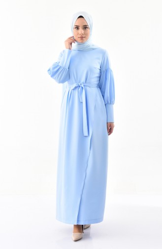 Babyblau Hijab Kleider 1045-01