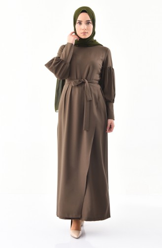 Khaki Hijab Kleider 1045-02