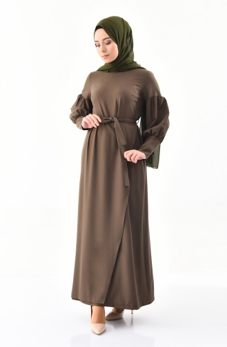 Khaki Hijab Kleider 1045-02