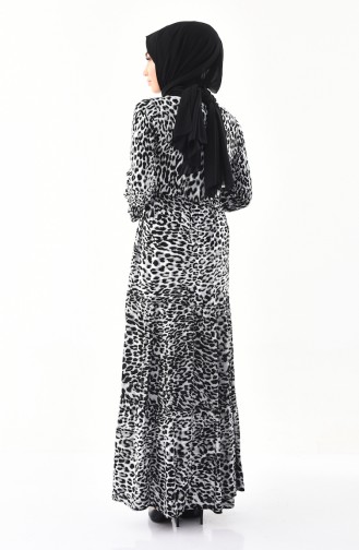 Robe a Motifs Léopard 1008-02 Noir 1008-02