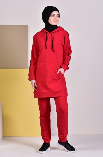 Hooded Tracksuit 19012-05 Red 19012-05