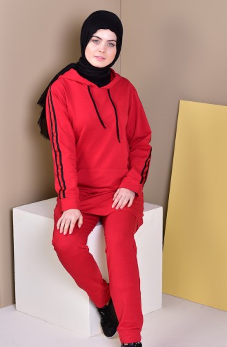 Hooded Tracksuit 19012-05 Red 19012-05