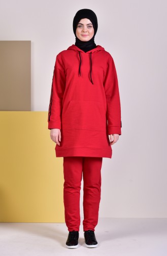 Hooded Tracksuit 19012-05 Red 19012-05