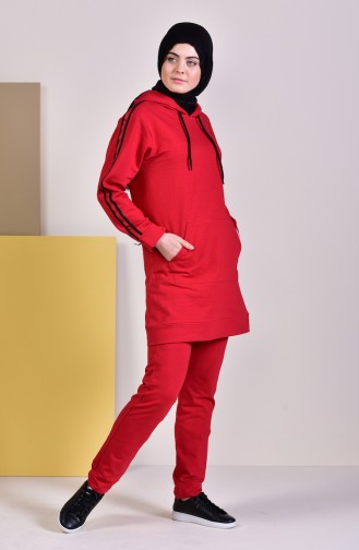 Hooded Tracksuit 19012-05 Red 19012-05