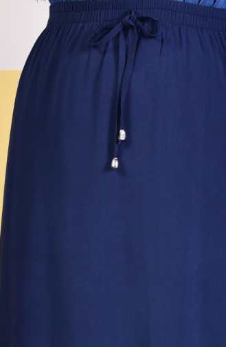 Waist Elastic Frilly Skirt 1118-01 Navy Blue 1118-01