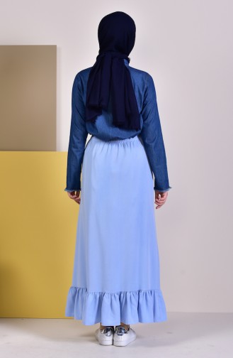 DURAN Elastic Waist Frilly Skirt 1118A-01 Blue 1118A-01