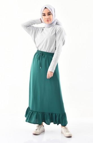 DURAN Elastic Waist Frilly Skirt 1118B-02 Green 1118B-02