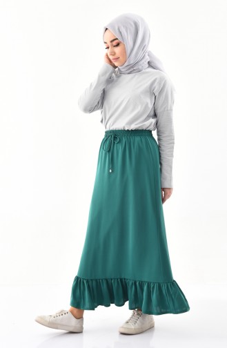 DURAN Elastic Waist Frilly Skirt 1118B-02 Green 1118B-02