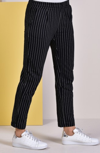 Striped Straight cuff Pants 1011-01 Black 1011-01