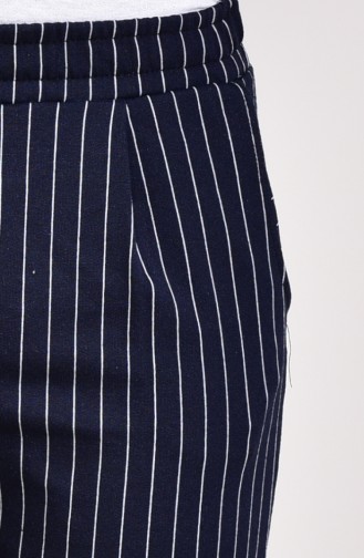 Striped Straight cuff Pants 1011-02 Navy 1011-02