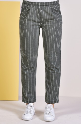 Striped Straight cuff Pants 1011-03 Khaki 1011-03