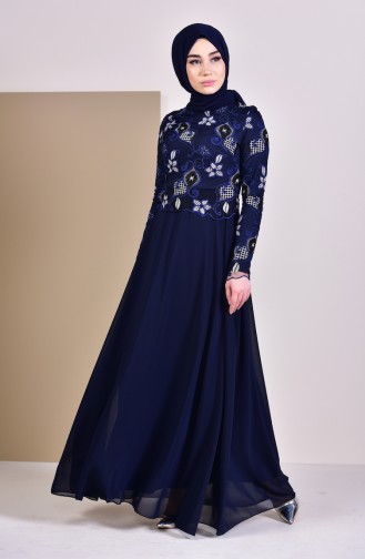 Lace Evening Dress 8537-03 Navy 8537-03