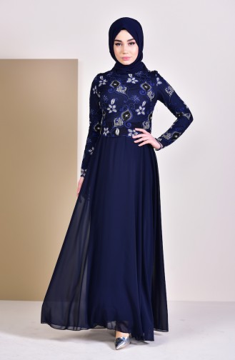 Lace Evening Dress 8537-03 Navy 8537-03