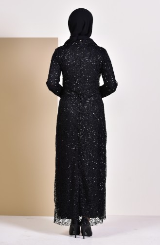 Sequin Evening Dress 4114-02 Black 4114-02