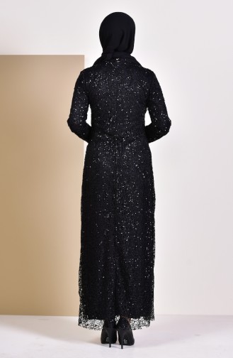 Robe de Soirée a Paillettes 4114-02 Noir 4114-02